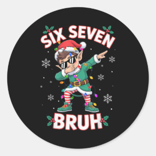 Adesivo Dabbing Elf Six Seven Bruh Natal 67 Meme Natal