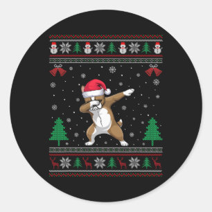 Adesivo Dabbing Frenchie Dog Santa Hat Garotas Crianças Ch