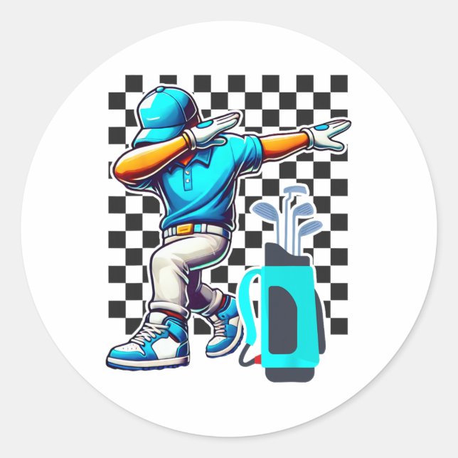 Adesivo Dabbing Golf Player Golfer Golfing Engraçado Homen (Frente)