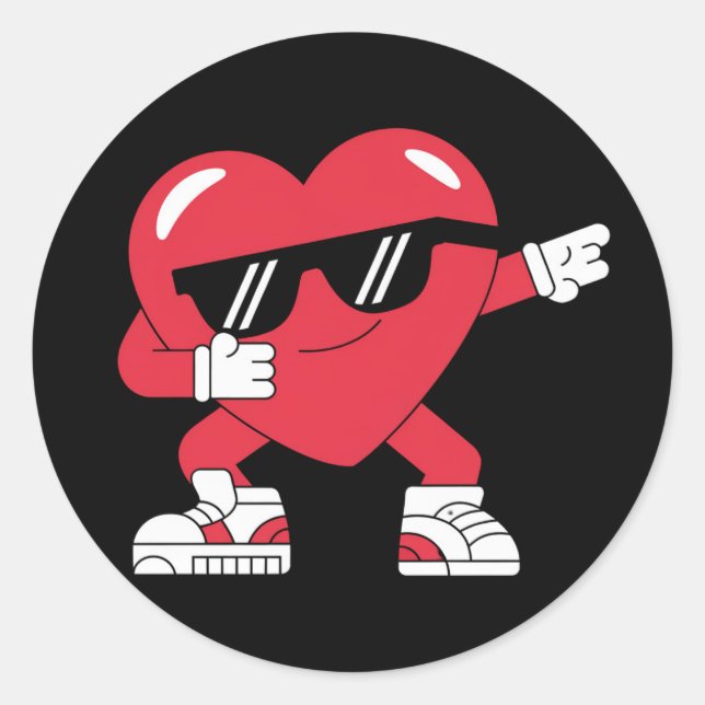 Adesivo Dabbing Heart Engraçado Gift Dia de os namorados (Frente)