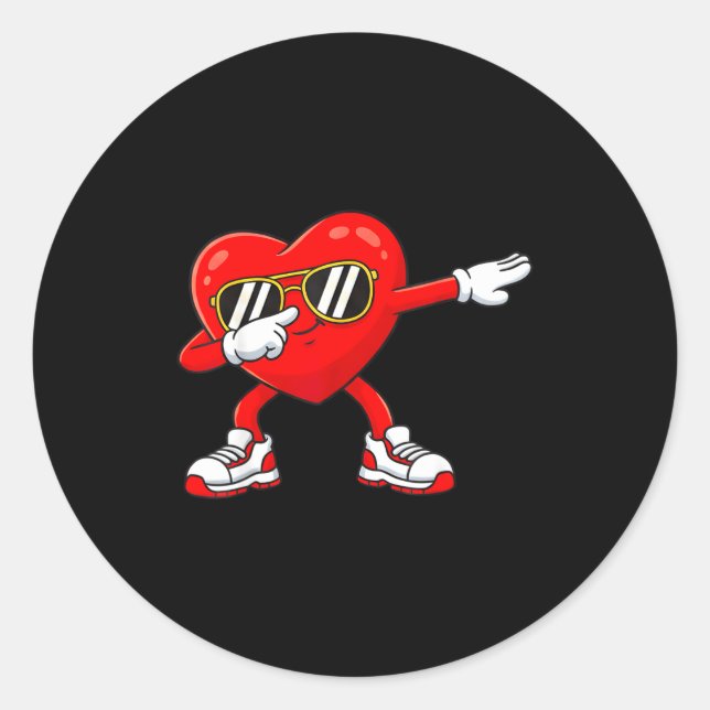 Adesivo Dabbing Heart Funny Toddler Girls Kids Boys Valent (Frente)