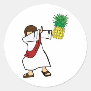 Adesivo Dabbing Jesus Pineapple Aloha Beija Dan Havaiano