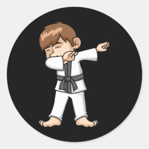Adesivo Dabbing Karate Boy Engraçado Cartoon de Artes Marc