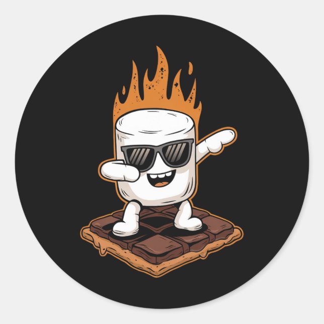 Adesivo Dabbing Marshmallow Camping Smores Kawaii S'mores  (Frente)