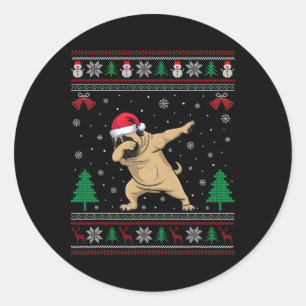 Adesivo Dabbing Mastiff Dog Santa Hat Garotas Crianças Chr