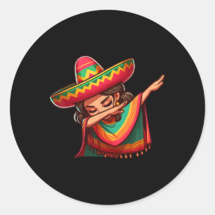 Adesivo Dabbing mexicana Poncho Cinco De Mayo Girl