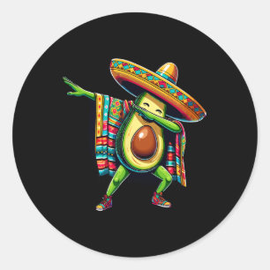 Adesivo Dabbing mexicano Poncho Avocado Cinco De Mayo