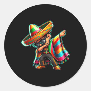 Adesivo Dabbing mexicano Poncho Cinco de Mayo Boys Men Tod