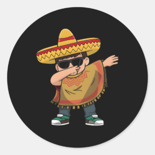 Adesivo Dabbing mexicano Poncho Cinco De Mayo Dabbing