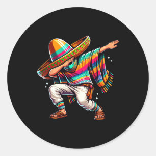 Adesivo Dabbing mexicano Poncho Sombrero Dab Boy Fiesta Ci