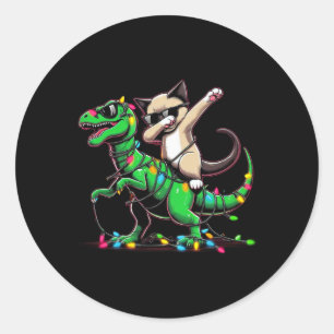 Adesivo Dabbing Oriental Shorthair No Xmas Lights Dinosaur
