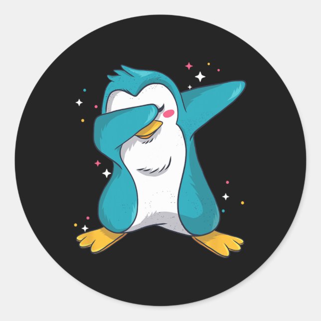 Adesivo Dabbing Penguin natal Dabs Fun Dab Wintermeme (Frente)