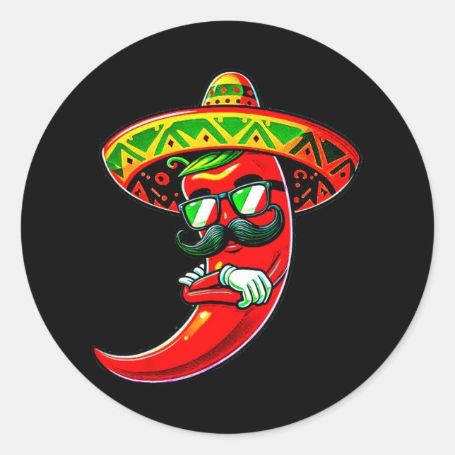 Adesivo Dabbing Pepper Cinco De Mayo Orgulho Mexicano Hot  (Frente)