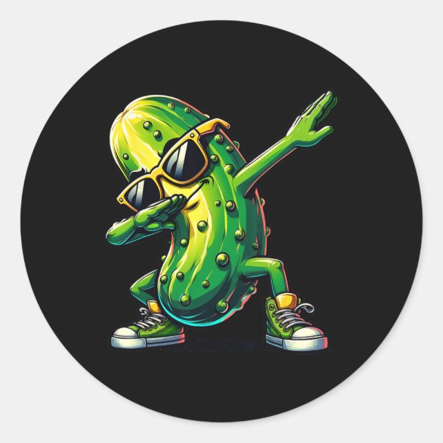 Adesivo Dabbing Pickle Dancing Cucumber Pickle Lover Dab (Frente)