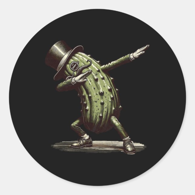 Adesivo Dabbing Pickle Dancing Pepino Picker Engraçado (Frente)