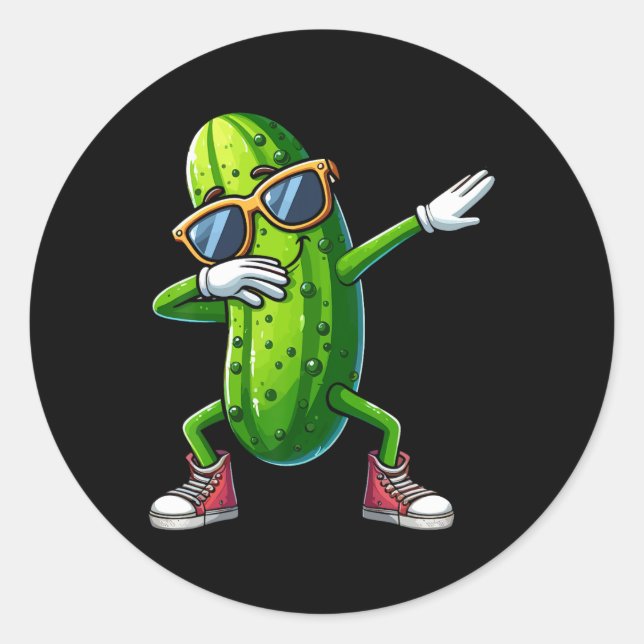 Adesivo Dabbing Pickle Dancing Pepino Picker Engraçado (Frente)