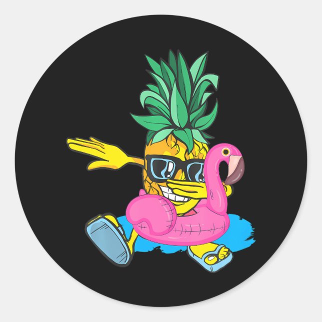 Adesivo Dabbing Pineapple Flamingo Float Aloha Beaches (Frente)