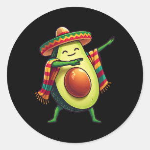 Adesivo Dabbing Poncho Mexicano Abacate Cinco De Mayo 1