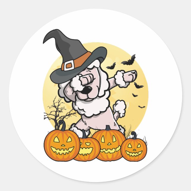 Adesivo Dabbing Poodle Halloween (Frente)