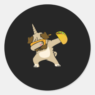Adesivo Dabbing Pug Dog Taco Pugicorn Tacos mexicanos