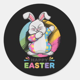 Adesivo Dabbing Rabbit Felz pascoa Day Bunny Ovos Dab Boy