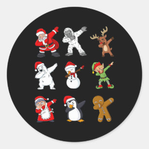Adesivo Dabbing Santa Claus and Friends Christmas Boys Gir
