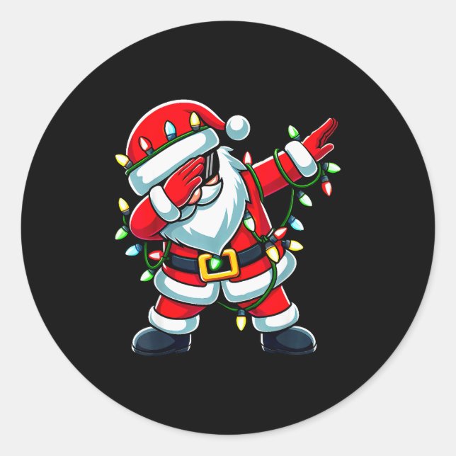 Adesivo Dabbing Santa Xmas Lights Funny Christmas Men Wome (Frente)
