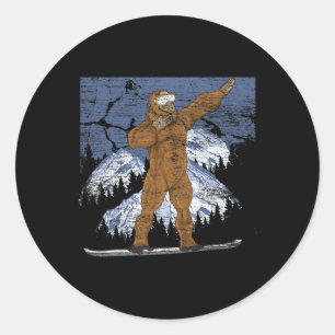 Adesivo Dabbing Sasquatch Cryptid Winter Sports Snowboardi