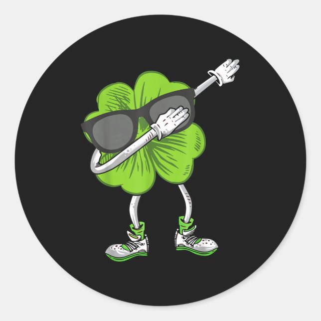Adesivo Dabbing Shamrock St Patrick's Day Funny Irish Boys (Frente)