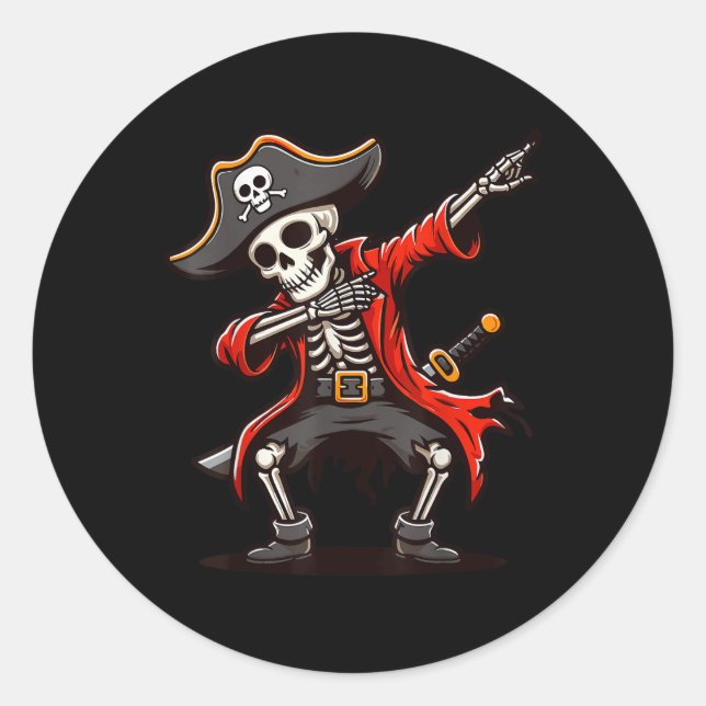 Adesivo Dabbing Skeleton Pirate (Frente)