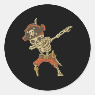 Adesivo Dabbing Skeleton Pirate Halloween Kids Jolly Roger