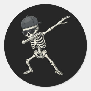 Adesivo Dabbing Skeleton Pirate Halloween Kids Jolly Roger