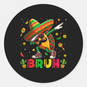 Adesivo Dabbing Taco Bruh Sombrero Happy Cinco De Mayo Boy