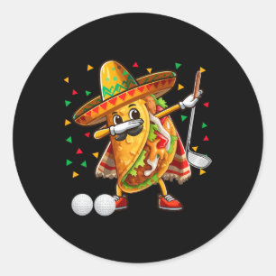 Adesivo Dabbing Taco tocando golfe Cinco de Mayo Player Me