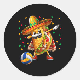 Adesivo Dabbing Taco tocando Volleybyll Cinco De Mayo Play