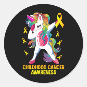 Adesivo Dabbing Unicorn Chilhood Cancer Awarness Warrior