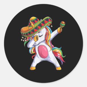Adesivo Dabbing Unicorn Cinco De Mayo Kids Girls Mex