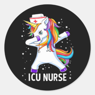 Adesivo Dabbing Unicorn Enfermeira ICU Engraçado