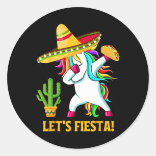 Adesivo Dabbing Unicorn Funny Cinco De Mayo Kids Girls Let