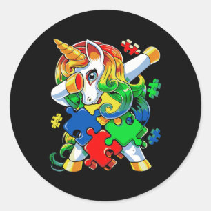 Adesivo Dabbing Unicorn Quebra-cabeça Piece Autism Awarnes