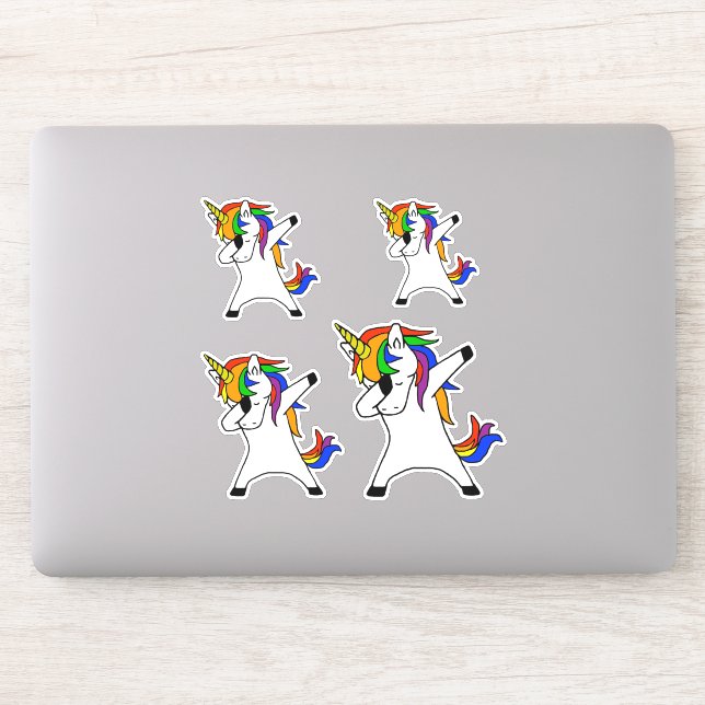 Adesivo Dabbing Unicorn Rainbow (Computador)