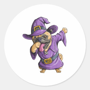 Adesivo Dabbing Witg Pug Cute Halloween Pugs Engana Dab En