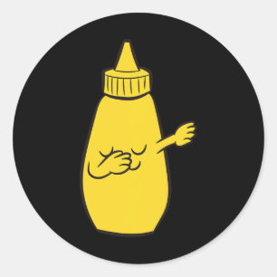 Adesivo Dabbing Yellow Mostard Squeeze Botão Engraçado Dan