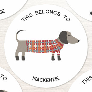 Adesivo Dachshund Cachorro Salsicha Personalizado Pertence