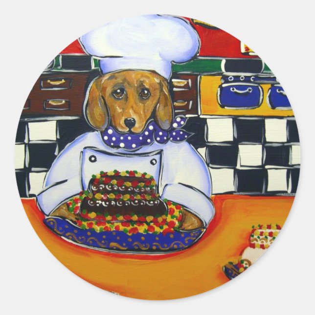 Adesivo Dachshund Chef (Frente)