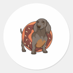 Adesivo Dachshund com Rosquinha