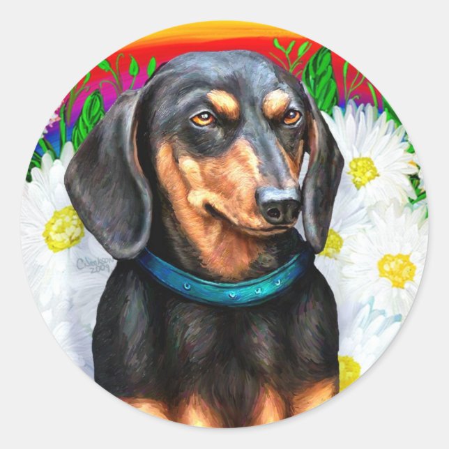 Adesivo Dachshund Daisy Patch B&T (Frente)