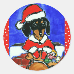 Adesivo Dachshund de Natal