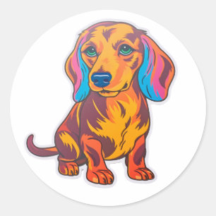 Adesivo Dachshund Delights: Pawsome Pop Art Sticker ExTrat