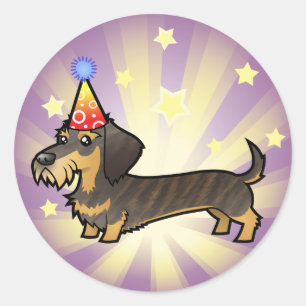 Adesivo Dachshund do aniversário (wirehair)